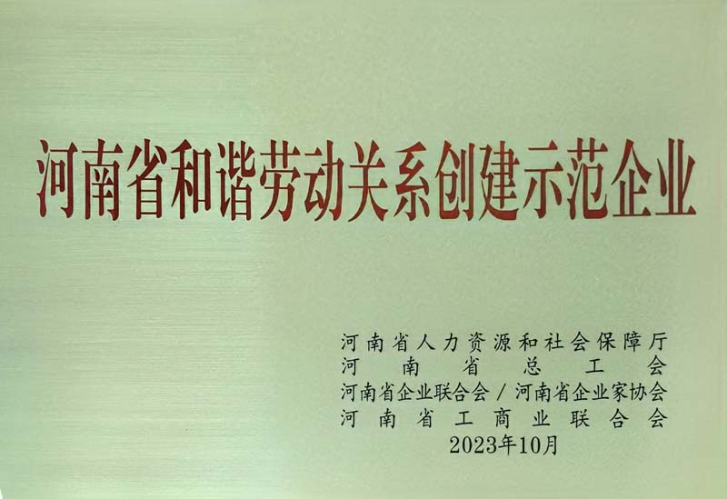 輝縣公司榮獲“河南省和諧勞動關(guān)系創(chuàng)建示范企業(yè)”稱號
